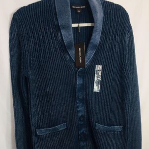 Michael Kors Men linen blend textured cardigan